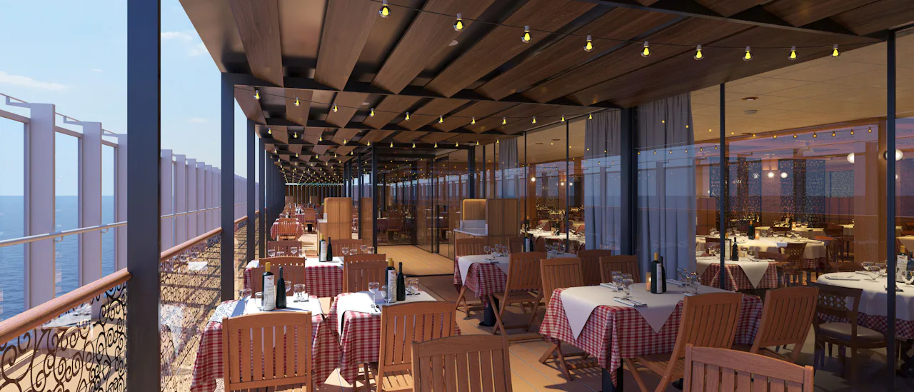 Outdoor seating at Cuccina del Capitano