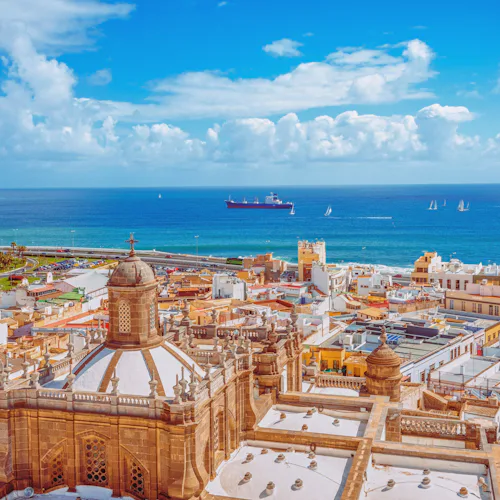 Sea and buildings in Gran Canaria in the Canary Islands