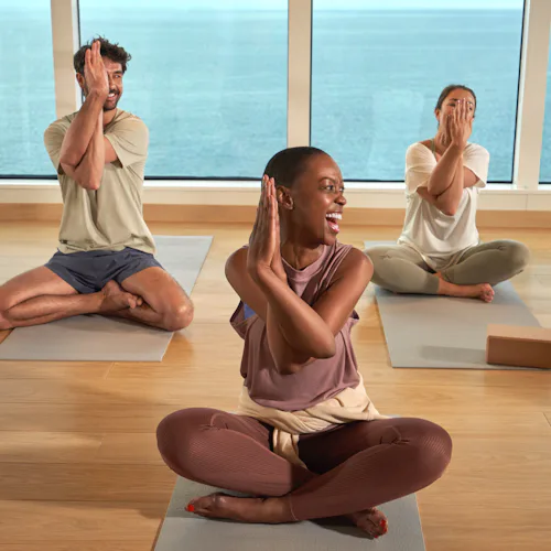 Yoga onboard a Virgin Voyages cruise
