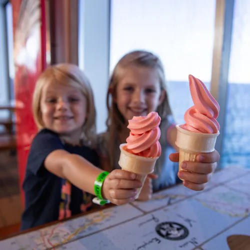 Kids with ice creams onboard a Carnival cruise ship