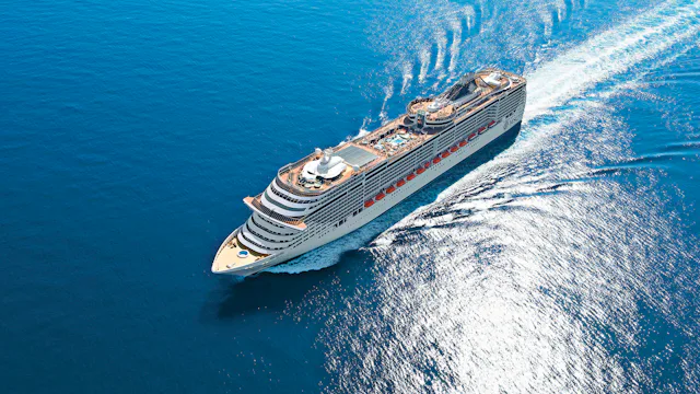 View of MSC Divina sailing at sea